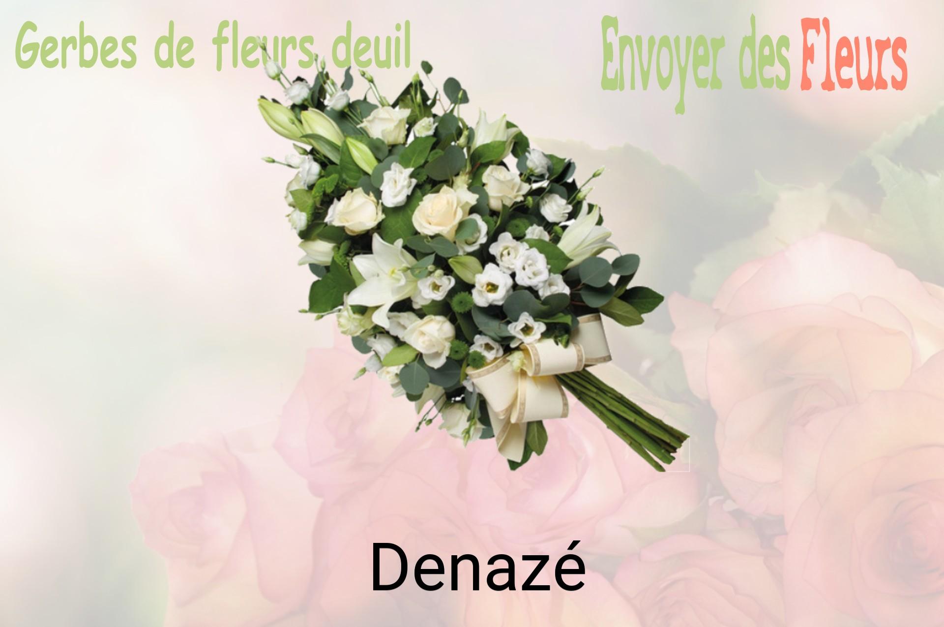 Gerbe de fleurs de deuil livrée à Denazé